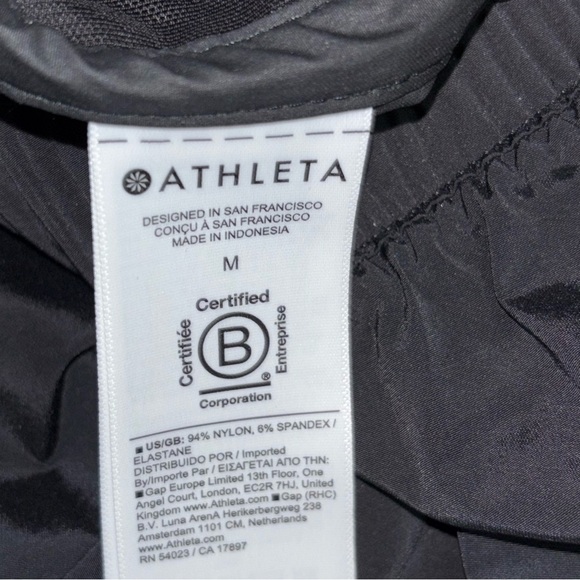 Athleta NEW Rise black nylon stretch loose fit track pants bungee hem sz Medium - Picture 9 of 11